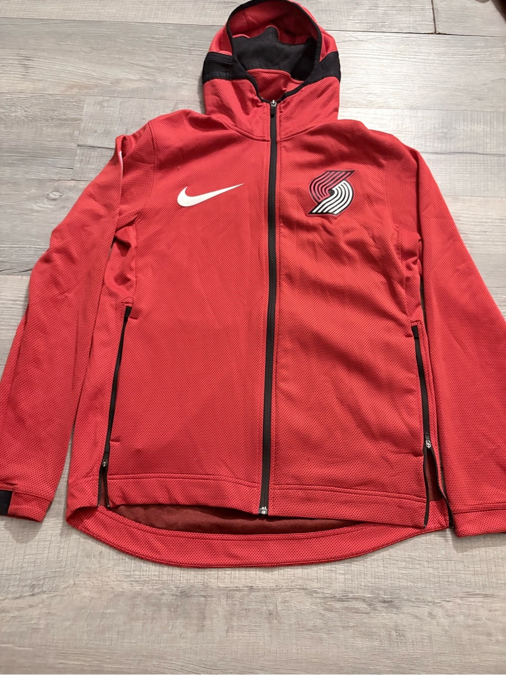 Nike Mens Large NBA Portland Trail Blazers Showtime dri fit Full Zip jacket